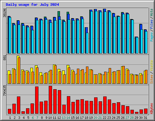 Daily usage for July 2024