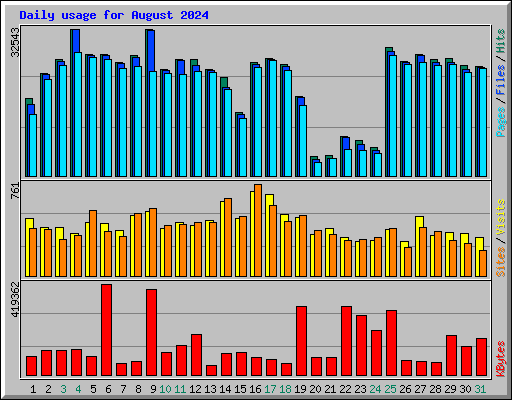 Daily usage for August 2024