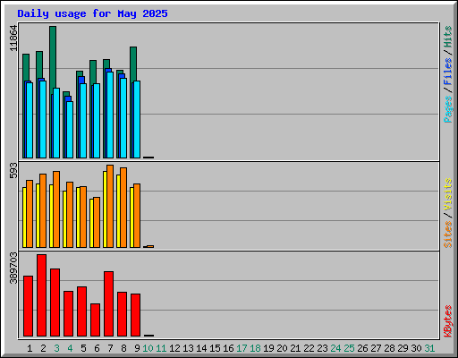 Daily usage for May 2025